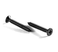 Tornillo para madera #12 x 1-1/4 pulgadas, 100 piezas 18-8 (304) Tornillos de acero inoxidable cabeza plana Phillips rápido autorroscantes para paneles de yeso óxido negro por SG TZH