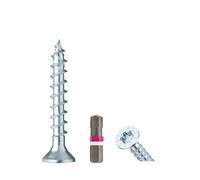 Tornillo para madera ASSY, acero galvanizado CSMP, 4,5 x 25 mm, rosca completa, cabeza avellanada RW, 500 unidades con bit