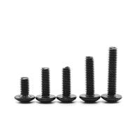 Tornillo Phillips de cabeza redonda negro 10/20/30/40/50 piezas con acero al carbono M2-M6, tornillos de cabeza plana grandes en forma de hongo(6mm, M6 10 piezas)