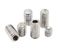 Tornillo prisionero de acero inoxidable 304 M2 M2.5 M3 M4 M5 M6 M8 DIN916 Hexagonal, cabeza Allen, punta cónica, kit de bricolaje, manijas de puerta, perno(3mm)