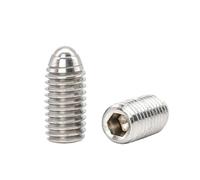 Tornillo prisionero de punta esférica con resorte 2/5/10/15 Uds. Tornillos hexagonales con punta abovedada y bola, tornillo de émbolo de resorte métrico, M3-M12 de acero inoxidable(25mm,M6 10pcs)