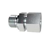 Tornillo recto, G 1/2 a, diámetro exterior del tubo: 22 mm, PN bar 160, SW1 36, SW2 32, acero galvanizado.