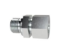 Tornillo recto, G 3/4 a, diámetro exterior del tubo de 15 mm, PN bar 315, SW1 27, SW2 32, acero galvanizado.