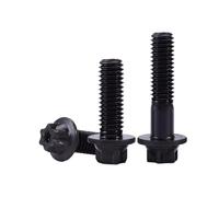 Tornillo Torx de cabeza hexagonal con brida, perfil hexagonal, grado 12.9, acero al carbono negro de alta resistencia, M5/M6(M6x26.7mm-3pcs)