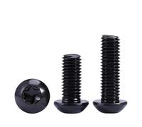 Tornillo Torx redondo negro de seis lóbulos de grado 10.9 M3 M4 M5 M6 M8 M10, cabeza hueca de acero aleado, botón, perno for muebles(M4x8(20pcs))