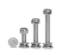 Tornillos 10 Sets Nuts and Bolts Assortment Kit, M6 Phillips Flat Head Machine Screws and Washers, 304 Stainless Steel, Sizes(M6x85mm)