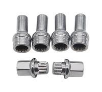 Tornillos Antirrobo Coche Adaptador de llave for tuerca de seguridad de tornillo de rueda antirrobo cromado de estilo de automóvil de 14 mm x 1,5 8D0601139F apto for VW Golf Jetta Passat apto for Audi