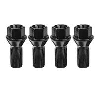 Tornillos Antirrobo Coche,Tornillos De Rueda 4pcs M14x1.25 Tuercas de Tornillo de la Rueda de Acero Negro Uso Apto para BMW X3 X5 E70 E71 F20 F25 36136781151 Piezas de Accesorios