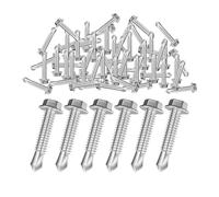 Tornillos Autoperforantes,250pcs Hexagonal inoxidable y a prueba de fugas,Tornillos de cabeza de Herramientas de metálica | Para Adultos Técnico Mecánico Reparación Mantenimiento