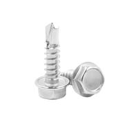 Tornillos autoperforantes for techos, acero inoxidable 316/410 M4.2 .8 M5.5 M6.3 de cola taladro autorroscantes con brida cabeza hexagonal collar(316,38MM-30PCS ST4.8)