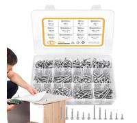Tornillos autoperforantes para metal,tornillos de metal autorroscantes | Tornillos de pernos metálicos, 6 tamaños, tornillos de acero inoxidable | Kit de tornillos autorroscantes, tornillos de marco