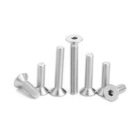 Tornillos autorroscantes, 55 Uds M3 tornillos hexagonales de acero inoxidable avellanados cabeza plana Allen(14mm)