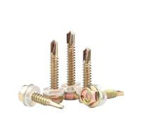 Tornillos autorroscantes autoperforantes hexagonales exteriores M4.8 M5.5 Color acero al carbono galvanizado de madera con arandela(M5.5x125mm 10pcs)