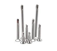 Tornillos autorroscantes con cabeza plana Tornillos autoperforantes de cabeza avellanada de acero inoxidable 410 M4.2-M4.8x13-80mm 100 piezas(410 M4.8 * 75 (100 Pcs))