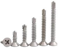 Tornillos autorroscantes con cabeza plana Tornillos avellanados autorroscantes y autoperforantes de acero inoxidable 304, varios tamaños, 100 unidades(4.2 * 32 (100 Pcs))