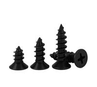 Tornillos autorroscantes de acero al carbono, tornillo de bloqueo autorroscante de cabeza avellanada plana cruzada negra y tornillos for madera(6mm (200pcs),M2.5)
