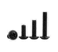 Tornillos Autorroscantes De Acero Inoxidable Negro Cabeza Phillips Con Arandela M2 M2.5 M3 M4 M5 M6 5 50 PCS(10pcs M4x25)