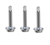 Tornillos autorroscantes de cabeza hexagonal de acero inoxidable 410 M4.2 M4.8-M6.3 mm Tornillos autorroscantes con anillo de goma Tornillo for techos n.° 8#10#(With rubber pad,35MM_M5.5 20PCS)