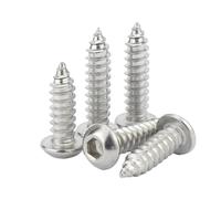 Tornillos autorroscantes de cabeza hueca hexagonal de acero inoxidable 304, tornillos for madera con cabeza redonda Allen, M2, M2.3, M2.6, M3, M4, M5, M6 y M8(M6x35(10pcs))