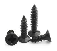 Tornillos autorroscantes de cabeza plana avellanada de acero al carbono negro, M1, M1.2, M1.4, M1.5, M2, M2.6, M3, M3.5, M4, M5, 100/50/20 unidades(10mm,M5 (20pcs))