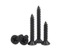 Tornillos autorroscantes de cabeza plana avellanada en cruz, acero al carbono negro, 100 unidades, M1, M1.2, M1.4, M1.5, M2, M2.6, M3, M3.5, M4, M5(20mm x100pcs,M2.6)