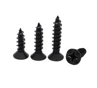 Tornillos autorroscantes de cabeza plana avellanada en cruz de acero al carbono negro M1 M1.2 M1.4 M1.7 M2 M2.3 M2.6 M3 M4(6mm,M1.7 100pcs)