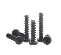 Tornillos autorroscantes de cabeza plana con ranura en cruz de acero al carbono negro, M1, M1.2, M1.4, M1.7, M2, M2.3, M2.6, M3, M3.5, M4, M5, 100 unidades(10mm,M1.7 x100pcs)