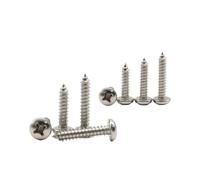 Tornillos autorroscantes de cabeza plana con rosca cruzada pequeña M1.2M1.4M1.7M2M2.2M2.6M3M3.5M4 Tornillos for madera de cabeza redonda de acero inoxidable 304(M1.4x10mm-200pcs)