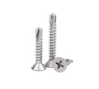 Tornillos autorroscantes de cabeza plana de acero inoxidable 316, M3.9, M4.2, M4.8, M5.5 y M6.3, 5/10/20 unidades(M4.2x45(10pcs))