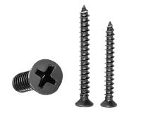 Tornillos autorroscantes de cabeza plana en cruz, de acero al carbono, color negro, M1-M2, M2.3, M2.6, M3, M3.5, M4, M5 y M6, 10-200 unidades(40mm,M6 10pcs)