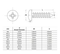 Tornillos autorroscantes de cabeza plana mini de acero al carbono con zinc negro M1-M4(5MM_M1-500PCS)