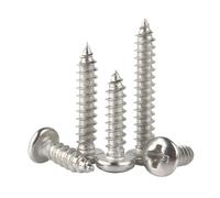 Tornillos autorroscantes de cabeza plana y cruz de acero inoxidable 304 M1.2 M1.4 M1.7 M2 M2.2 M2.6 M3 M3.5 M4 M5 M6 Tornillos de cabeza redonda(40mm,M4 x 20Pieces)