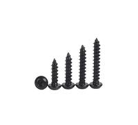 Tornillos autorroscantes de cabeza redonda acero al carbono, color negro, M2, .3, .6, M3, .5, M4, M5 y M6, 10-50 unidades(Black steel/20mm,M4-20pcs)