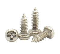 Tornillos autorroscantes de cabeza redonda con ranura en cruz de acero al carbono niquelado, M1, M1.2, M1.4, M1.7, M2, M3, M4 y M5, 100 unidades(16mm,M3.5 (100pcs))