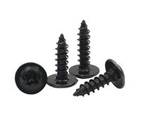 Tornillos autorroscantes de cabeza redonda en cruz de acero al carbono negro, M1.4, M1.7, M2, M2.5, M3, M3.5 y M4, 50-200 unidades(4mm,M3 (100pcs))