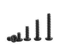 Tornillos autorroscantes de cabeza redonda y cola plana, de acero al carbono, M1.2-M4, color negro, 50-100 unidades(6mm,M3 50pcs)