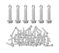 Tornillos Autorroscantes de Metal,250 piezas inoxidables y herméticas, hexagonales - Tornillos Autoperforantes de Cabeza Hexagonal,para Muebles, Chapas, Bricolaje, Reparación, Instalación, Construcció
