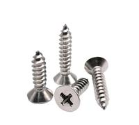 Tornillos autorroscantes for madera con cabeza avellanada plana en cruz, tamaño pequeño a grande, M1 a M6,3, 10/50 unidades, acero inoxidable 304 A2 GB846(50pcs M2)