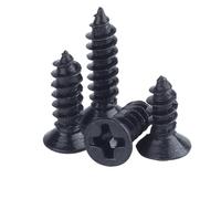 Tornillos autorroscantes for madera de cabeza plana, avellanada y redonda, de acero negro, M1-M3.5, 50-200 unidades(Countersunk Head,5MM_M2.6 X100PCS)