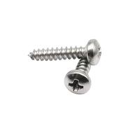 Tornillos autorroscantes for madera de cabeza redonda y cruz de acero inoxidable 304 A2, tamaño pequeño, M1, M1.5, M2, M3, M4, color negro, 100 unidades(304 stainless steel,4mm,M1.7)