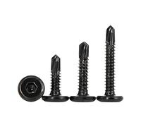 Tornillos autorroscantes hexagonales biselados de cabeza plana de acero inoxidable 410, M5,5 y M6,3, color negro, 10/20/50 unidades(M5.5x19(50pcs))