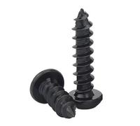 Tornillos autorroscantes hexagonales de cabeza plana, acero al carbono grado 8, color negro, M3, .5, M4, M5 y M6, 5/10/20/30/50 unidades, for madera(M3x6(50pcs))