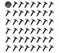 Tornillos autorroscantes M5 x 16 mm Torx N91160401 N90974701 para guardabarros de coche, arco de rueda para parachoques, acero inoxidable, cabeza redonda, tornillos autorroscantes, 50 unidades (negro)