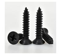 Tornillos autorroscantes negros de cabeza plana con cabeza avellanada de acero al carbono M1 M2 M3 M4 M5 for paneles de yeso electrónicos, carpintería(5mm,M1.7(50Pcs))