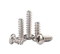 Tornillos autorroscantes Phillips de cabeza plana, Tornillo autorroscante de cola plana de cabeza redonda cruzada de acero inoxidable 304, tornillo de cabeza plana M1M1.2M1.4M2M2-M2*4 * 50 piezas(M1.4