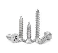 Tornillos autorroscantes Phillips de cabeza plana, Tornillos de rosca de cabeza avellanada de acero inoxidable 304, tornillos Phillips de cabeza plana, empotrado en cruz estándar, M4, 100 piezas,M4*90