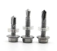 Tornillos autorroscantes, Tornillos autoperforantes externos hexagonales de acero inoxidable M5.5 M6.3 varios tamaños(16mm,M6.3 10pcs)