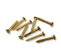 Tornillos para Madera DIN 95 Latón Vástago Liso Cabeza Lenteja Ranura Larga