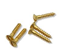 Tornillos para Madera DIN 95 Latón Vástago Liso Cabeza Lenteja Ranura Larga