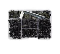 tornillos carenado moto Compatible Con Yamaha Para TMAX530 Para TMAX560 Para TMAX 500 195 Piezas Accesorios Motocicleta Carenado Aluminio Para Pernos Kit Tornillos Clip Tuerca(Black)
